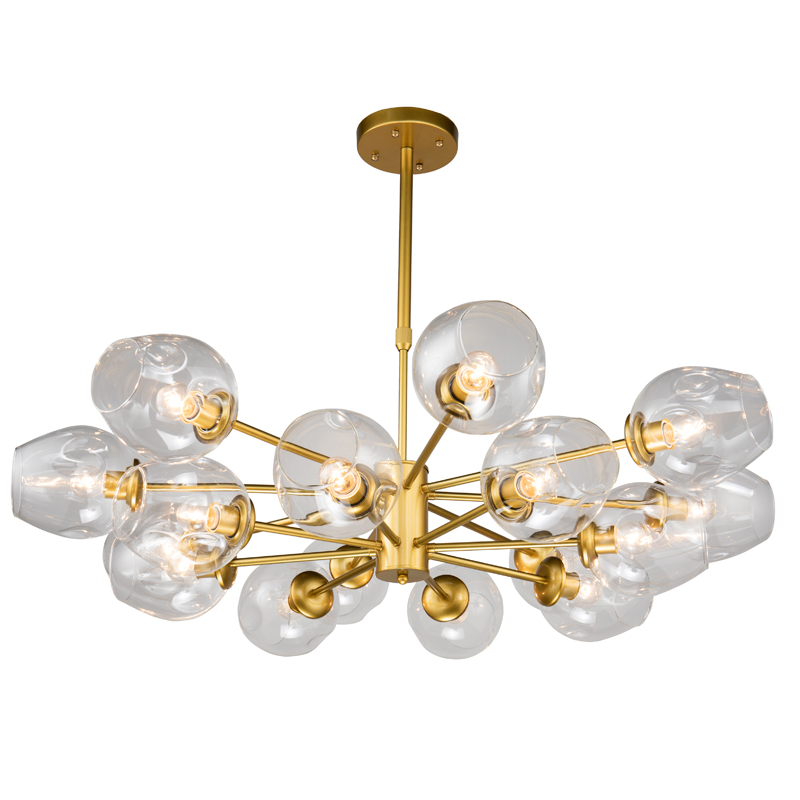 Люстра Branching Bubble Chandelier gold 16 Глянцевое золото Прозрачный Люстра Branching Bubble Chandelier gold 16 Глянцевое золото Прозрачный в Липецке | Loft Concept