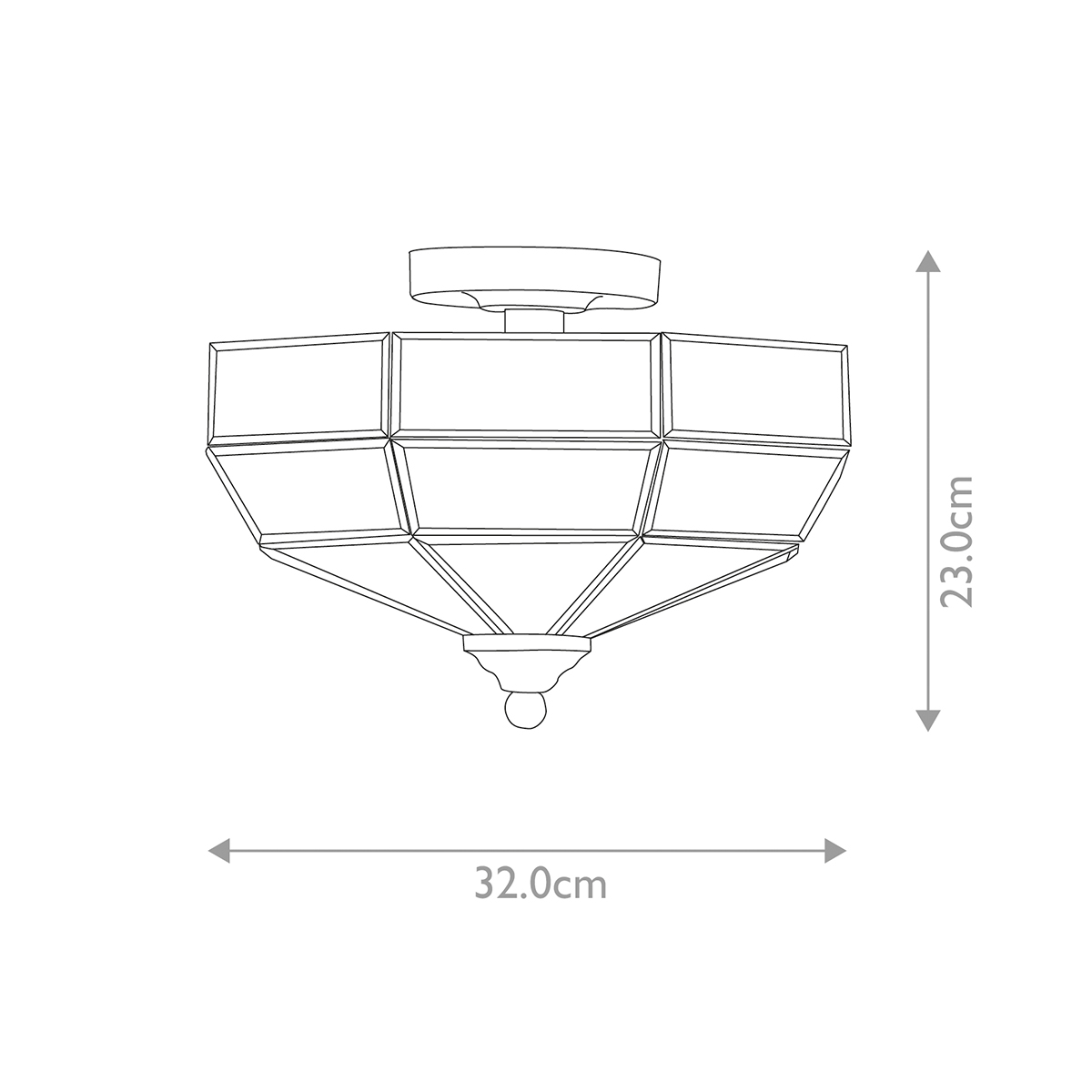 Потолочный светильник шестигранной формы с прозрачными стеклянным плафоном Elstead Lighting в Липецке