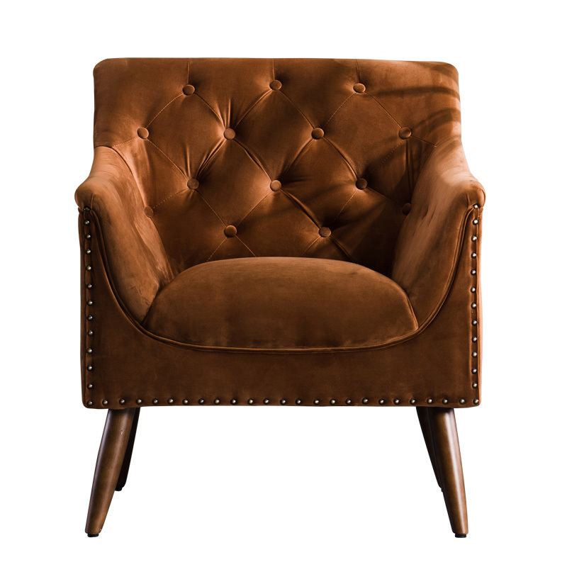 Кресло Terracotta Velvet Armchair Терракотовый Коричневый Кресло Terracotta Velvet Armchair Терракотовый Коричневый в Липецке | Loft Concept