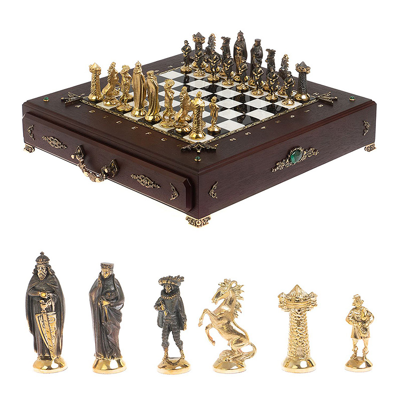 Шахматы в ларце из натуральных камней Змеевик Малахит Мрамор Decorative Thematic Chess Бронза Золотой Черный Белый Коричневый Малахит Шахматы в ларце из натуральных камней Змеевик Малахит Мрамор Decorative Thematic Chess Бронза Золотой Черный Белый Коричневый Малахит в Липецке | Loft Concept