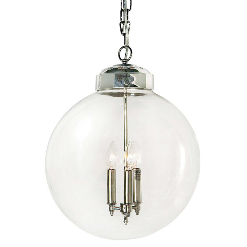 Подвесной светильник Conor Globe Hanging lamp Silver Серебряный Прозрачный (Transparent) Подвесной светильник Conor Globe Hanging lamp Silver Серебряный Прозрачный (Transparent) в Липецке | Loft Concept