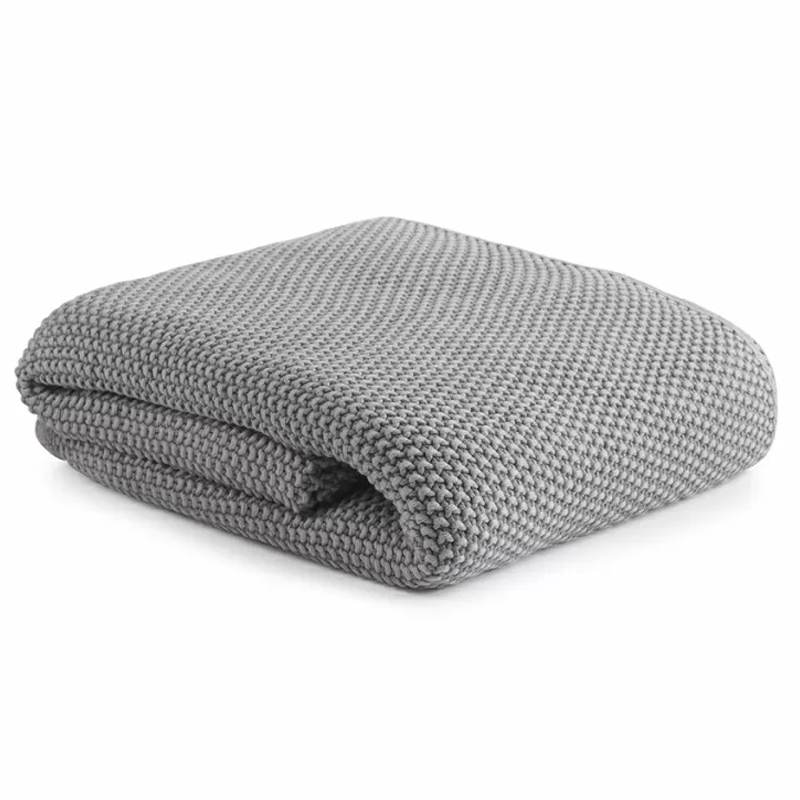 Плед из хлопка серого цвета Waffle Comfort Серый Плед из хлопка серого цвета Waffle Comfort Серый в Липецке | Loft Concept