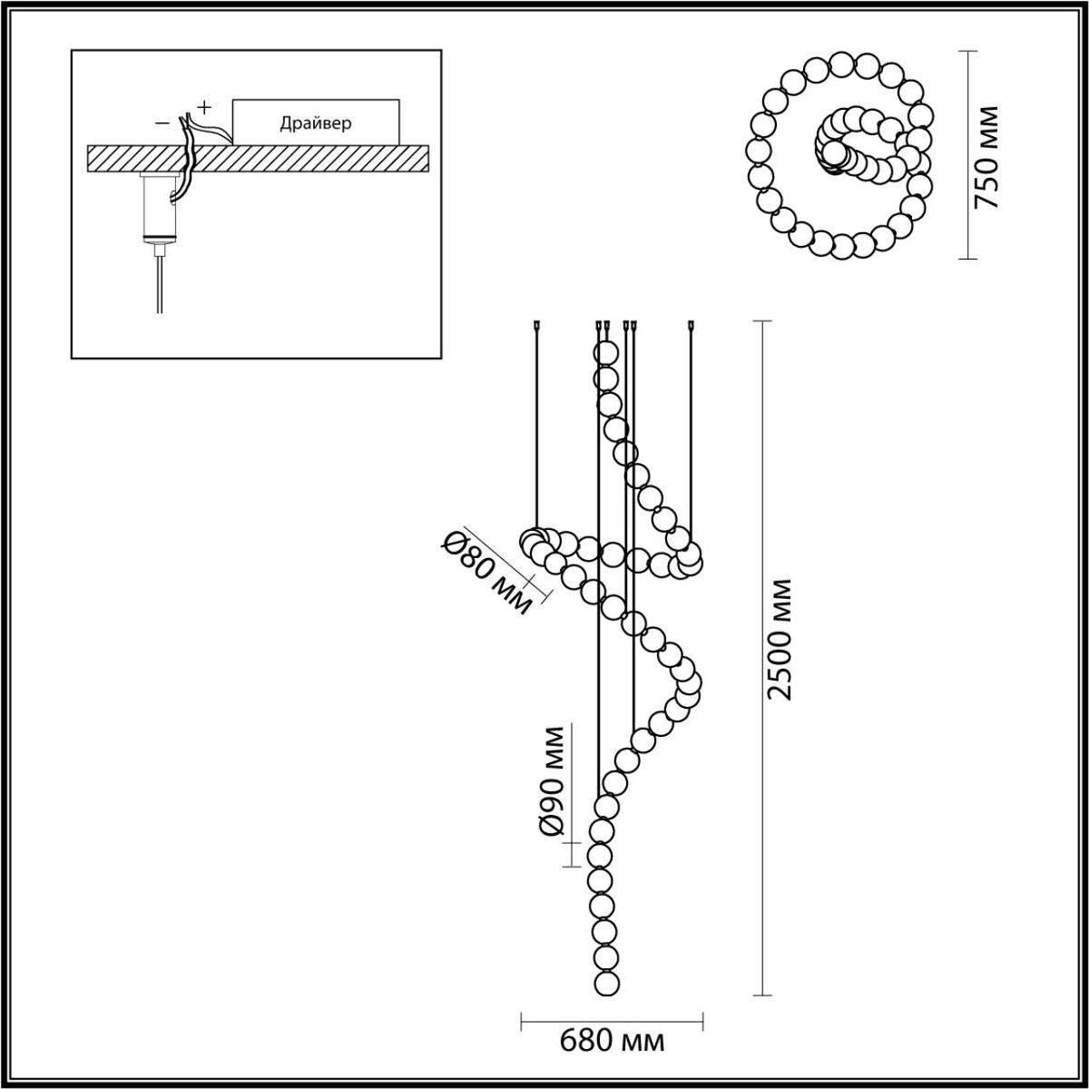 Большая светодиодная люстра Crystal Globule Spiral Золото Большая светодиодная люстра Crystal Globule Spiral Золото в Липецке