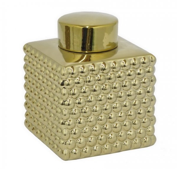 Сосуд с крышкой Chaplet Gold Small Золотой Сосуд с крышкой Chaplet Gold Small Золотой в Липецке | Loft Concept