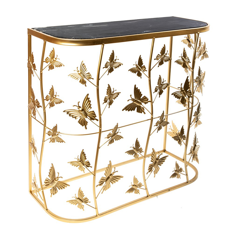 Консоль Gold Butterfly чёрный мрамор Золотой Черный Мрамор Nero Консоль Gold Butterfly чёрный мрамор Золотой Черный Мрамор Nero в Липецке | Loft Concept