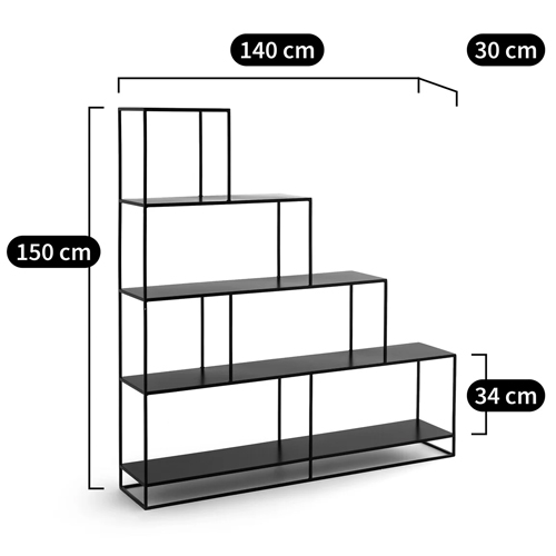 Ступенчатый стеллаж Menzie Steps Metal Rack Black Ступенчатый стеллаж Menzie Steps Metal Rack Black в Липецке