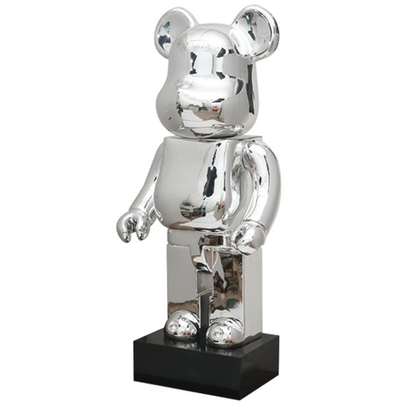 Статуэтка Bearbrick Silver on stand Серебряный Статуэтка Bearbrick Silver on stand Серебряный в Липецке | Loft Concept