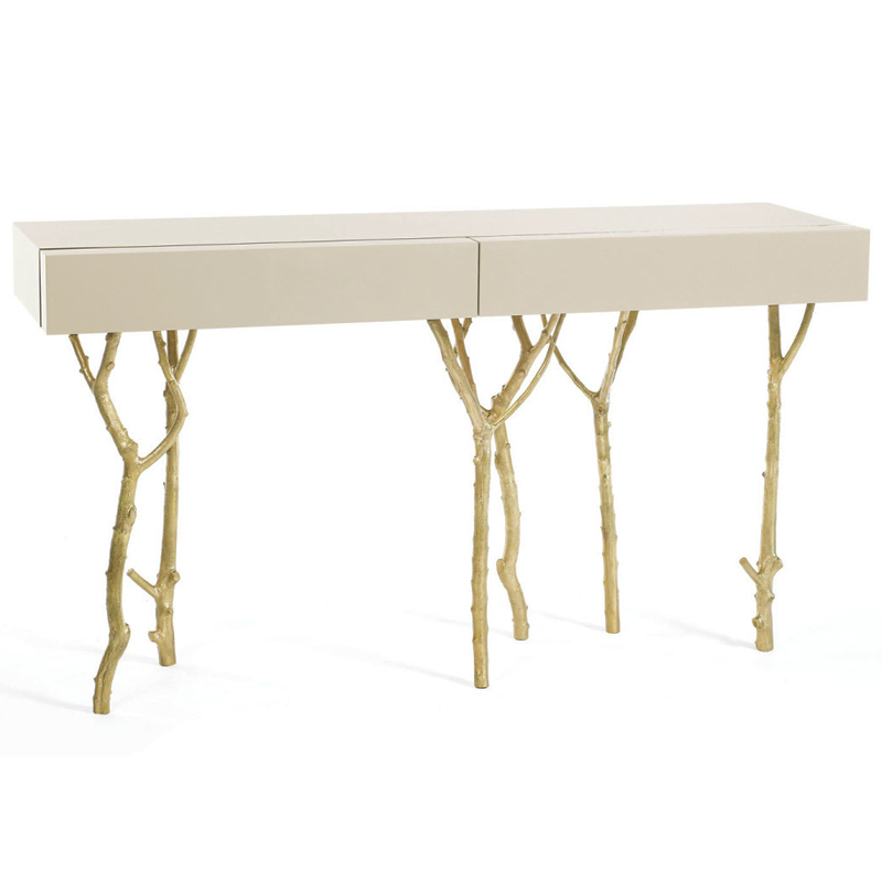 Консоль Fig Tree CONSOLE Ginger and Jagger Золотой Белый Консоль Fig Tree CONSOLE Ginger and Jagger Золотой Белый в Липецке | Loft Concept