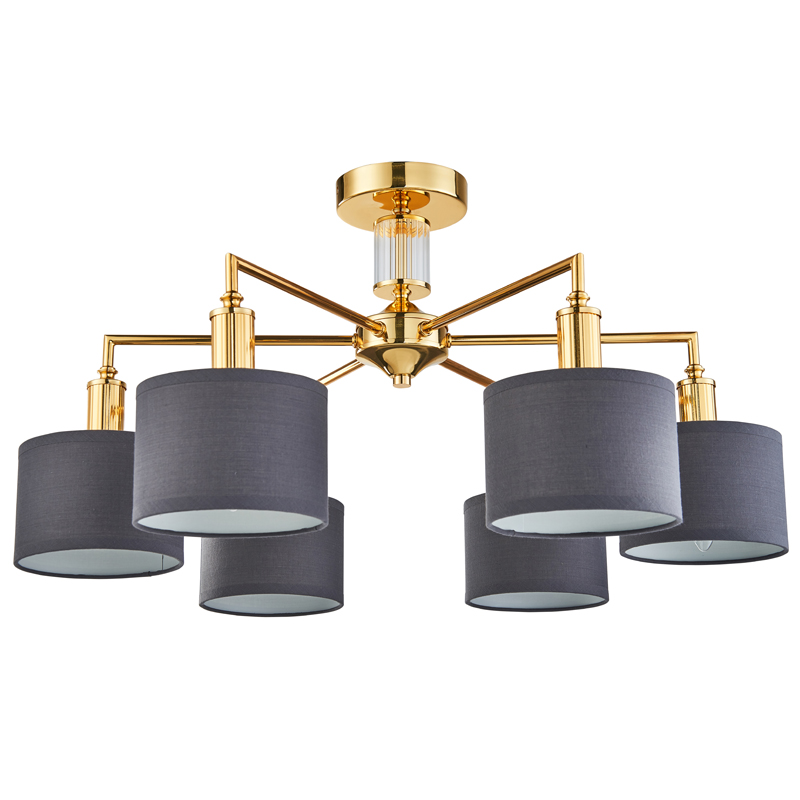 Люстра Laurent Chandelier grey 65 Глянцевое золото Серый Прозрачный в Липецке | Loft Concept 