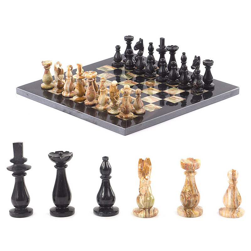 Шахматы настольные из натурального камня Оникс Decorative Thematic Chess Черный Оранжевый Шахматы настольные из натурального камня Оникс Decorative Thematic Chess Черный Оранжевый в Липецке | Loft Concept