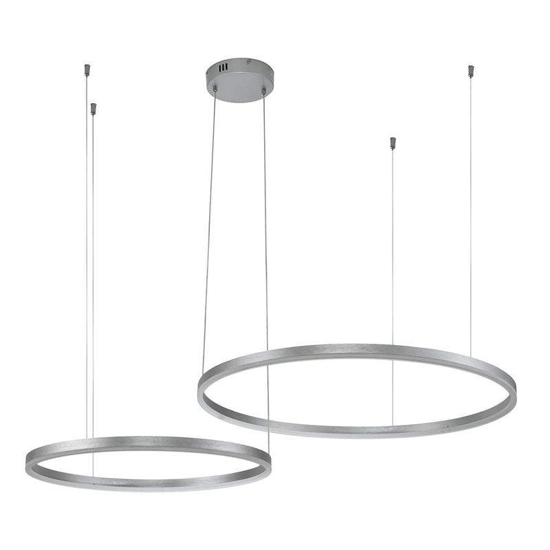 Подвесной светильник Neo Circles Double Silver Серебряный Подвесной светильник Neo Circles Double Silver Серебряный в Липецке | Loft Concept