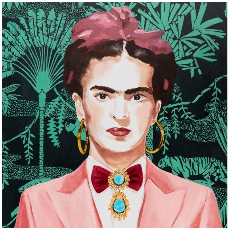 Картина Frida with Pink Power Suit and Jungle Wallpaper Мульти Картина Frida with Pink Power Suit and Jungle Wallpaper Мульти в Липецке | Loft Concept