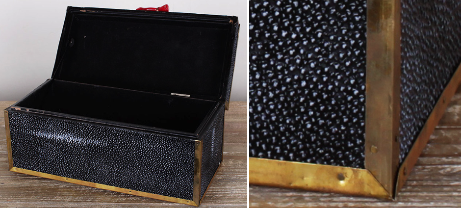 Шкатулка из ската Black Caviar Red Coral Шкатулка из ската Black Caviar Red Coral - Loft-Concept в Липецке