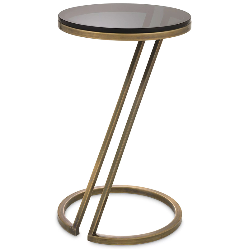 Приставной стол Eichholtz Side Table Falcone Brass Латунь Стекло Смок Приставной стол Eichholtz Side Table Falcone Brass Латунь Стекло Смок в Липецке | Loft Concept