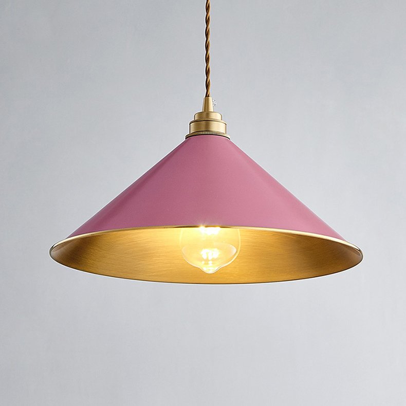 Подвесной светильник Cone Factory filament Pink Розовый пастельный Латунь в Липецке | Loft Concept 