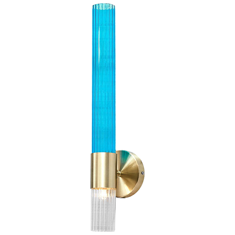 Бра Lucia Tube Sconce Прозрачный Глянцевое золото Голубой Бра Lucia Tube Sconce Прозрачный Глянцевое золото Голубой в Липецке | Loft Concept