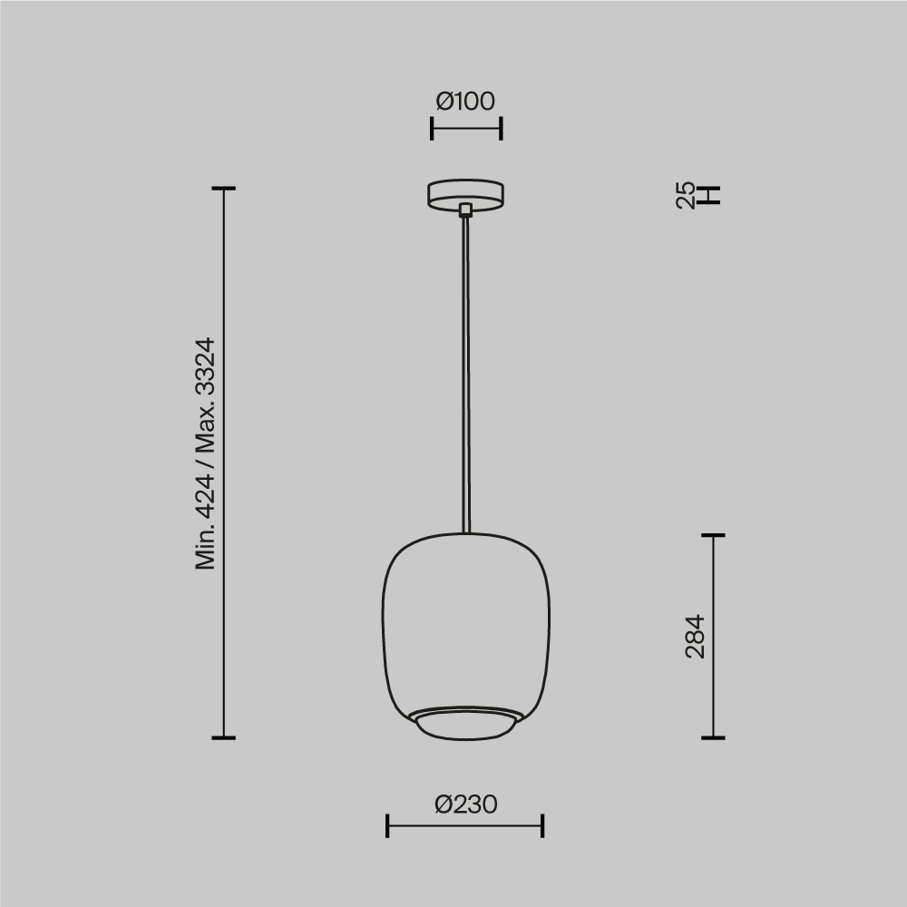 Подвесной светильник Brio Серый 3000К 12Вт в Липецке