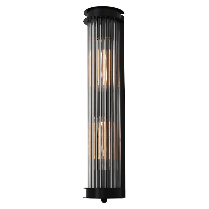 Бра с рифленым плафоном Glass Tube Black Черный Прозрачный Бра с рифленым плафоном Glass Tube Black Черный Прозрачный в Липецке | Loft Concept