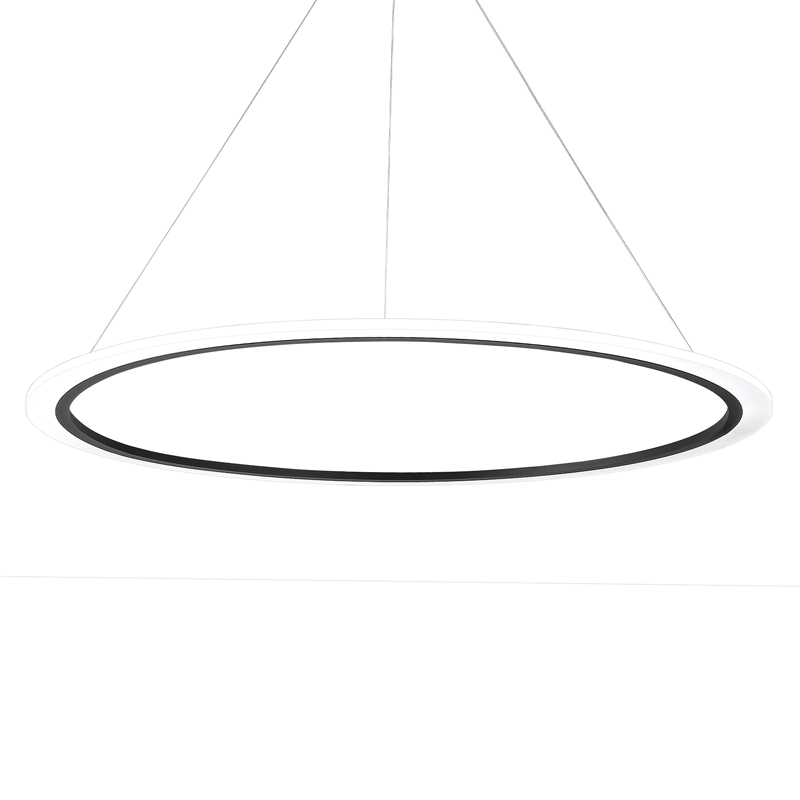 Люстра подвесная светодиодная кольцевая черного цвета Ring Horizontal Черный Белый Люстра подвесная светодиодная кольцевая черного цвета Ring Horizontal Черный Белый в Липецке | Loft Concept