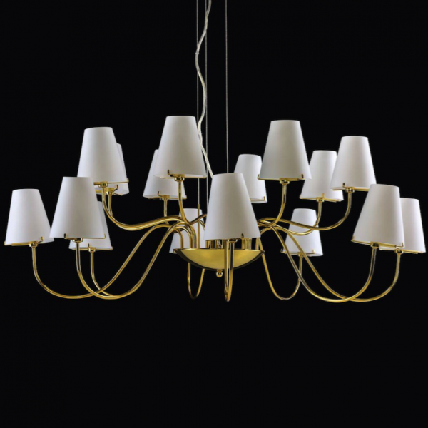 Люстра Imperial Chandelier 16 Глянцевое золото Белый Люстра Imperial Chandelier 16 Глянцевое золото Белый в Липецке | Loft Concept