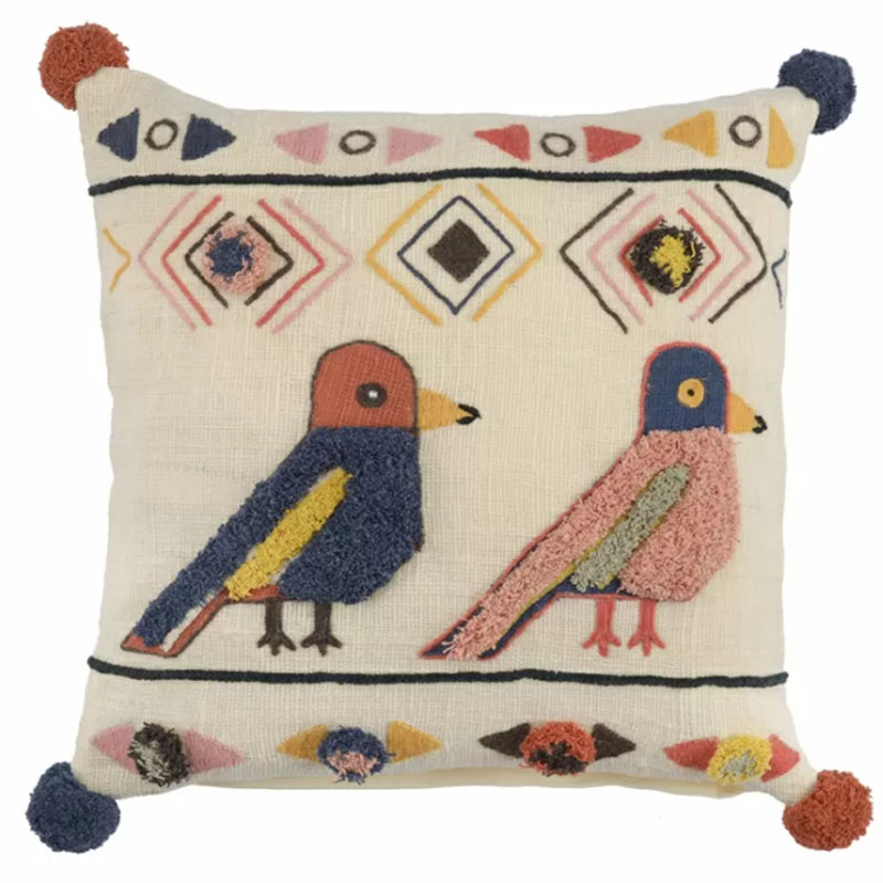Чехол на подушку Ethnic mix Birds Мульти Чехол на подушку Ethnic mix Birds Мульти в Липецке | Loft Concept