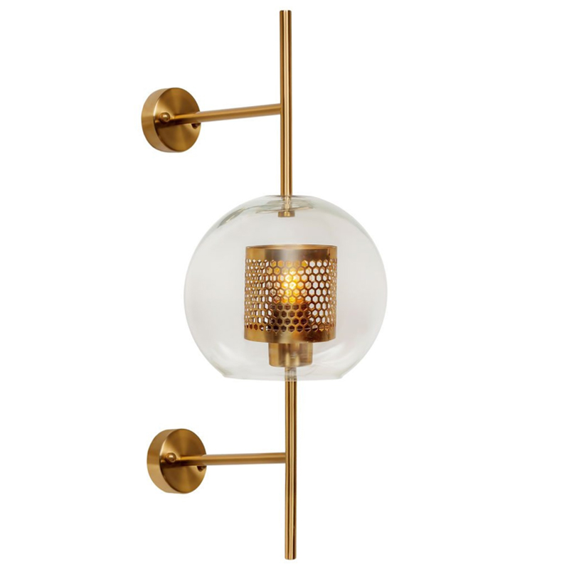 Бра Perforation Wall Lamp Gold 58 Золотой Прозрачное Стекло Бра Perforation Wall Lamp Gold 58 Золотой Прозрачное Стекло в Липецке | Loft Concept