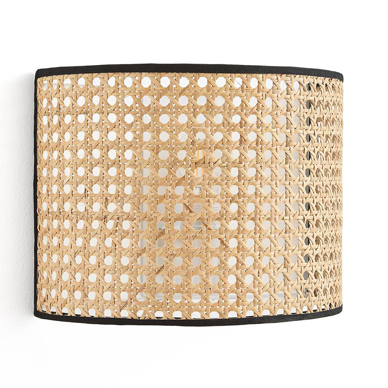 Бра Ottar Wicker Rattan beige black Бежевый Черный Бра Ottar Wicker Rattan beige black Бежевый Черный в Липецке | Loft Concept