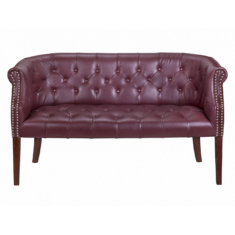 Диван из натуральной кожи на 4-х деревянных ножках из массива бука Chloe Leather Seating vine Бордовый Коричневый Диван из натуральной кожи на 4-х деревянных ножках из массива бука Chloe Leather Seating vine Бордовый Коричневый в Липецке | Loft Concept