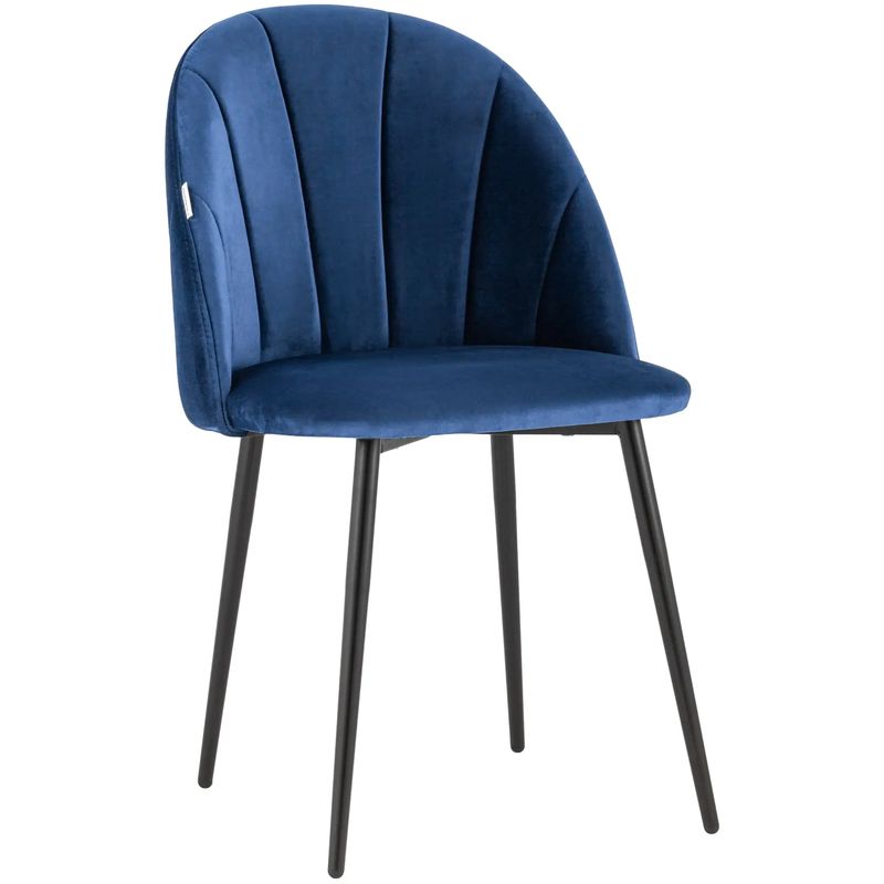 Стул Balsari S Chair Синий Велюр Синий Черный Стул Balsari S Chair Синий Велюр Синий Черный в Липецке | Loft Concept