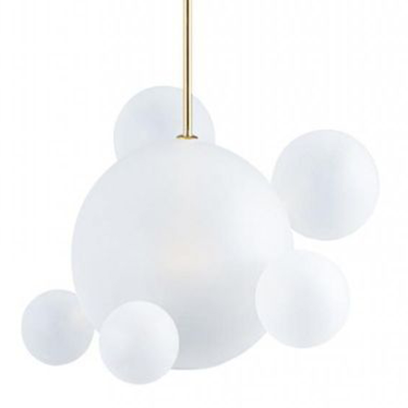Светильник Giopato & Coombes Bollr Pendant 6 BUBBLE LAMP матовое белое стекло Белый Золотой Светильник Giopato & Coombes Bollr Pendant 6 BUBBLE LAMP матовое белое стекло Белый Золотой в Липецке | Loft Concept