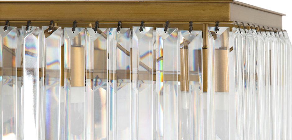 Люстра RH 1920s Odeon Clear Gold Square Chandelier Люстра RH 1920s Odeon Clear Gold Square Chandelier - Loft-Concept в Липецке