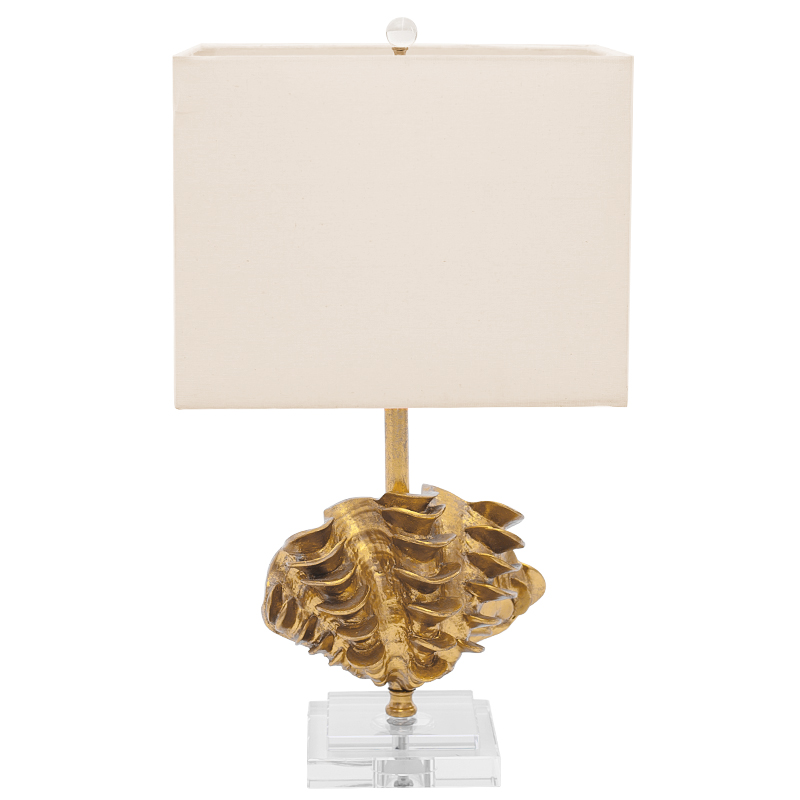 Настольная лампа Golden Shell Table Lamp с абажуром Белый Золотой Прозрачный Бежевый Настольная лампа Golden Shell Table Lamp с абажуром Белый Золотой Прозрачный Бежевый в Липецке | Loft Concept