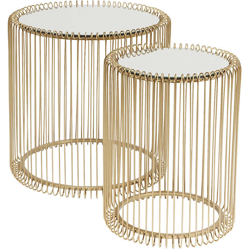 Комплект приставных столов Mirror Surface Brass Tables Латунь Зеркало Комплект приставных столов Mirror Surface Brass Tables Латунь Зеркало в Липецке | Loft Concept