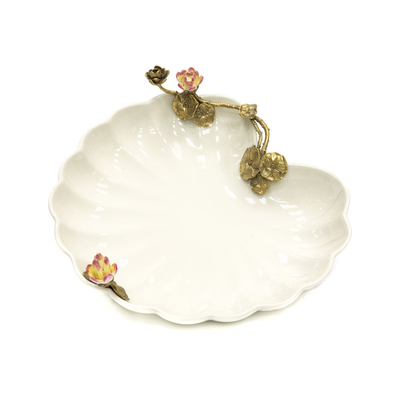 Блюдо Dish White Shell Бронза Белый Блюдо Dish White Shell Бронза Белый в Липецке | Loft Concept