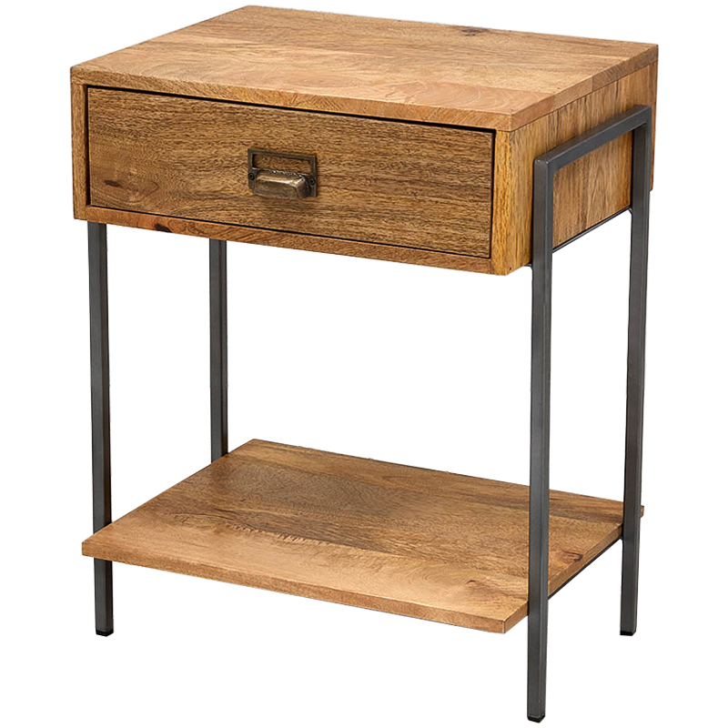 Тумбочка Dewi Loft Nightstand Древесина Латунь Черный Тумбочка Dewi Loft Nightstand Древесина Латунь Черный в Липецке | Loft Concept