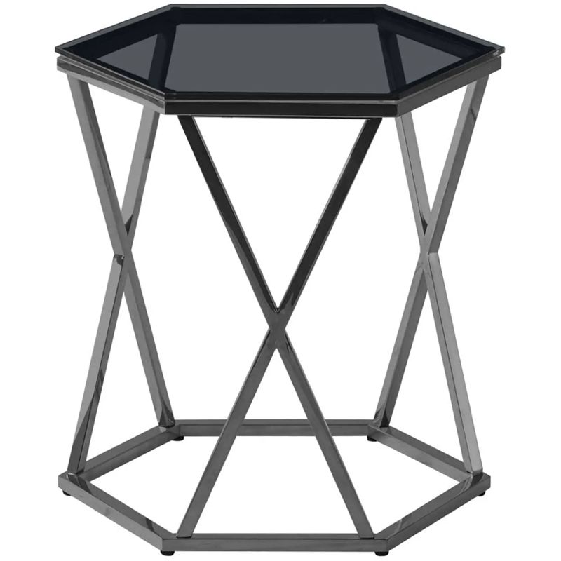 Стол приставной Ormando Collection Dark Chrome №2 Темный хром Стекло Смок Стол приставной Ormando Collection Dark Chrome №2 Темный хром Стекло Смок в Липецке | Loft Concept