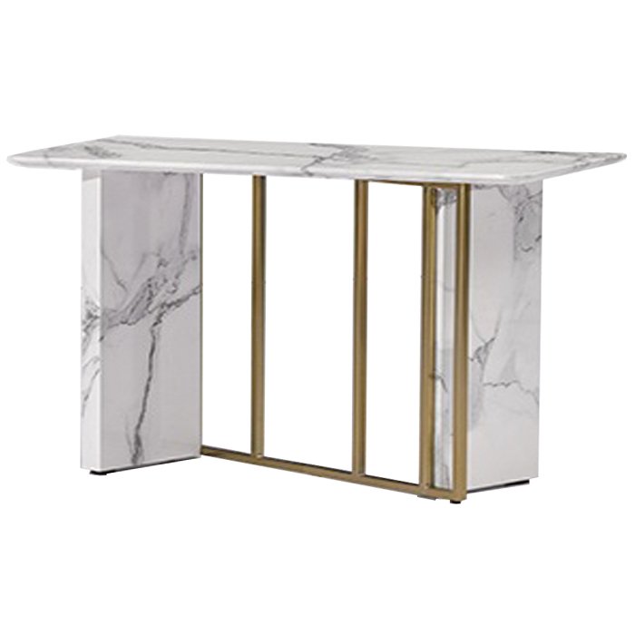 Консоль Marble Corner Белый Латунь Консоль Marble Corner Белый Латунь в Липецке | Loft Concept
