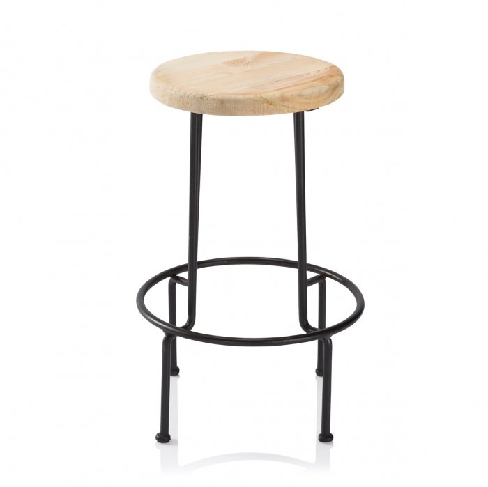 Барный стул Industrial Iron Linden Bar Stool Древесина Черный Барный стул Industrial Iron Linden Bar Stool Древесина Черный в Липецке | Loft Concept