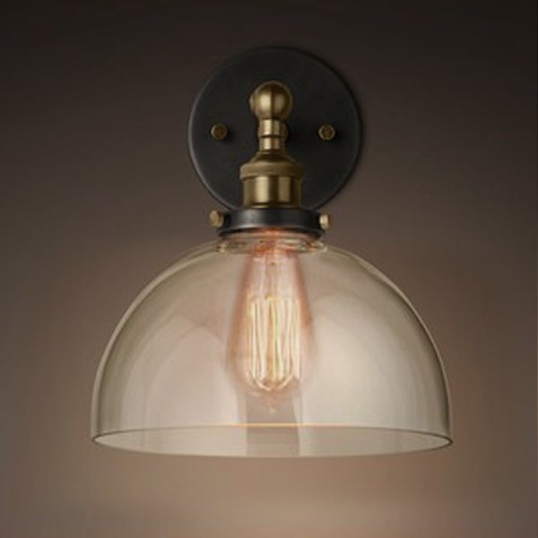 Бра Factory Filament Glass Dome Sconce Прозрачный Бронза Черный Бра Factory Filament Glass Dome Sconce Прозрачный Бронза Черный в Липецке | Loft Concept