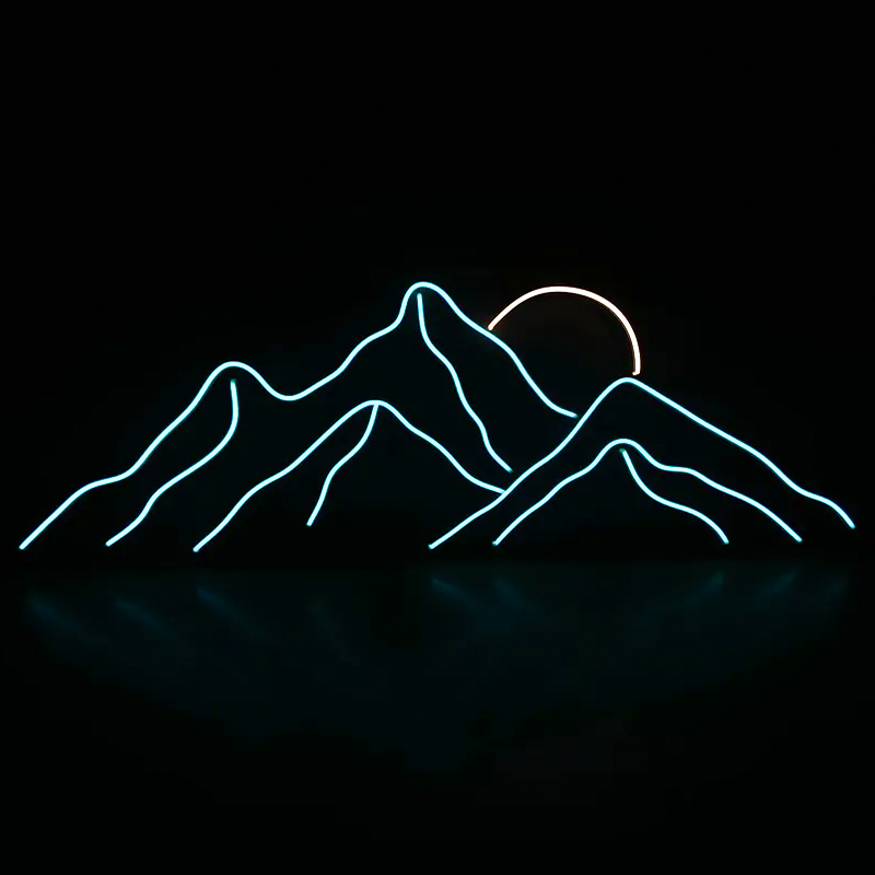 Неоновая настенная лампа Mountains Neon Wall Lamp Прозрачный Бирюзовый Оранжевый Неоновая настенная лампа Mountains Neon Wall Lamp Прозрачный Бирюзовый Оранжевый в Липецке | Loft Concept