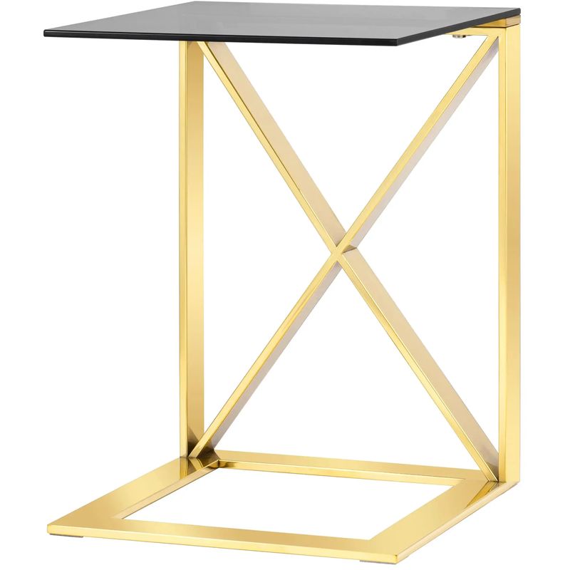 Стол приставной Lanzheron Collection Gold Золотой Стекло Смок Стол приставной Lanzheron Collection Gold Золотой Стекло Смок в Липецке | Loft Concept