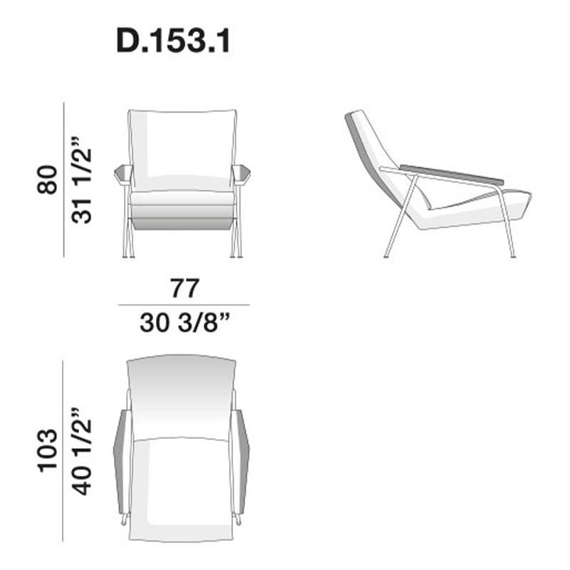 Дизайнерское кресло с подлокотниками Gio Ponti D.153.1 Armchair Дизайнерское кресло с подлокотниками Gio Ponti D.153.1 Armchair в Липецке