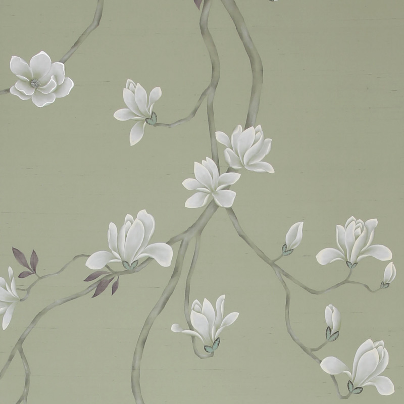 Обои ручная роспись Magnolia Canopy Colourway SC-287 on Aquamarine slub silk Обои ручная роспись Magnolia Canopy Colourway SC-287 on Aquamarine slub silk в Липецке | Loft Concept