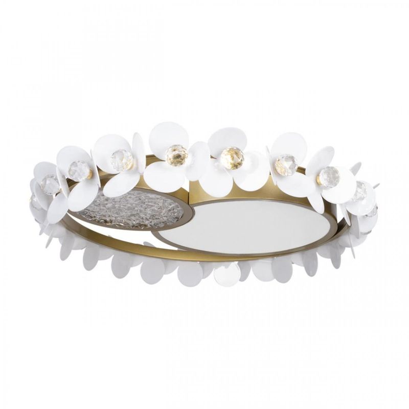 Потолочный светильник Белые Цветы White Flowers Ceiling lamp D 56 Белый Золотой Потолочный светильник Белые Цветы White Flowers Ceiling lamp D 56 Белый Золотой в Липецке | Loft Concept