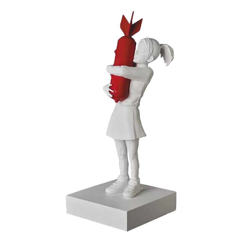 Статуэтка Banksy Bomb Hugger Sculpture Red Белый Красный Статуэтка Banksy Bomb Hugger Sculpture Red Белый Красный в Липецке | Loft Concept