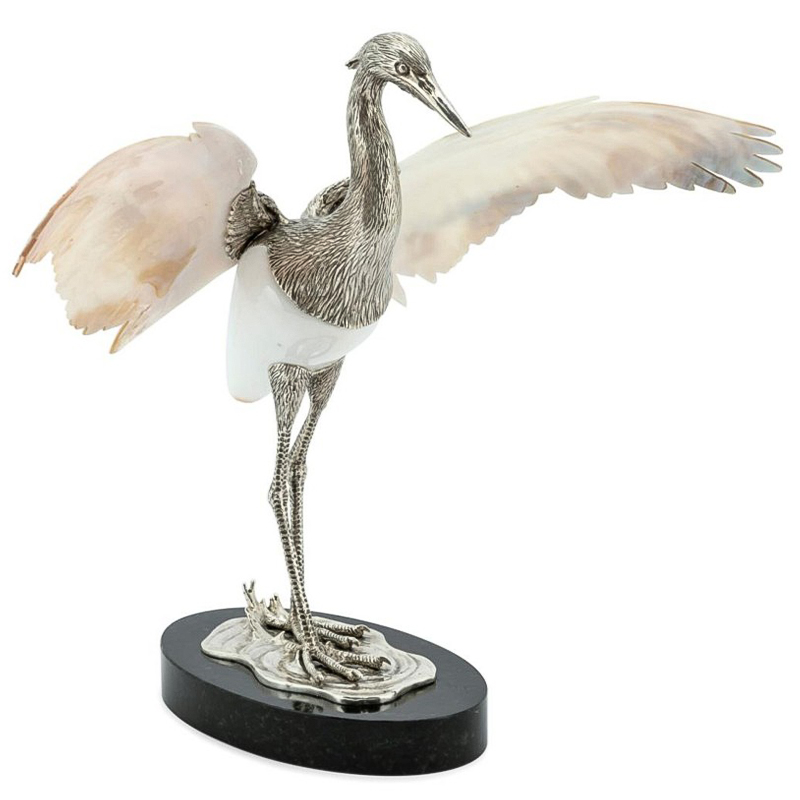 Статуэтка Abhika Heron Shell Wings Белый перламутровый Перламутровый Серебряный Черный Статуэтка Abhika Heron Shell Wings Белый перламутровый Перламутровый Серебряный Черный в Липецке | Loft Concept