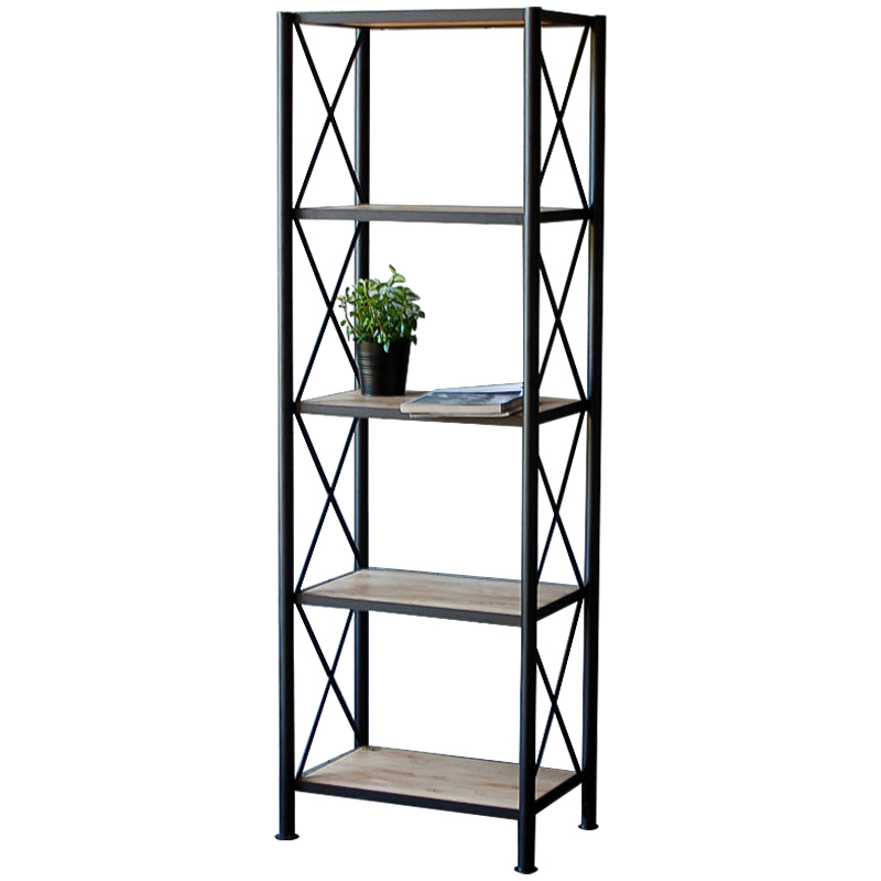 Стеллаж Pheobe Industrial Metal Rust Rack Черный Древесина Стеллаж Pheobe Industrial Metal Rust Rack Черный Древесина в Липецке | Loft Concept