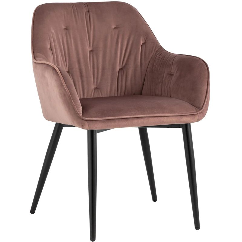 Стул CHANTAL Chair капитоне Пыльно-Розовый Велюр Розовый пастельный Черный Стул CHANTAL Chair капитоне Пыльно-Розовый Велюр Розовый пастельный Черный в Липецке | Loft Concept