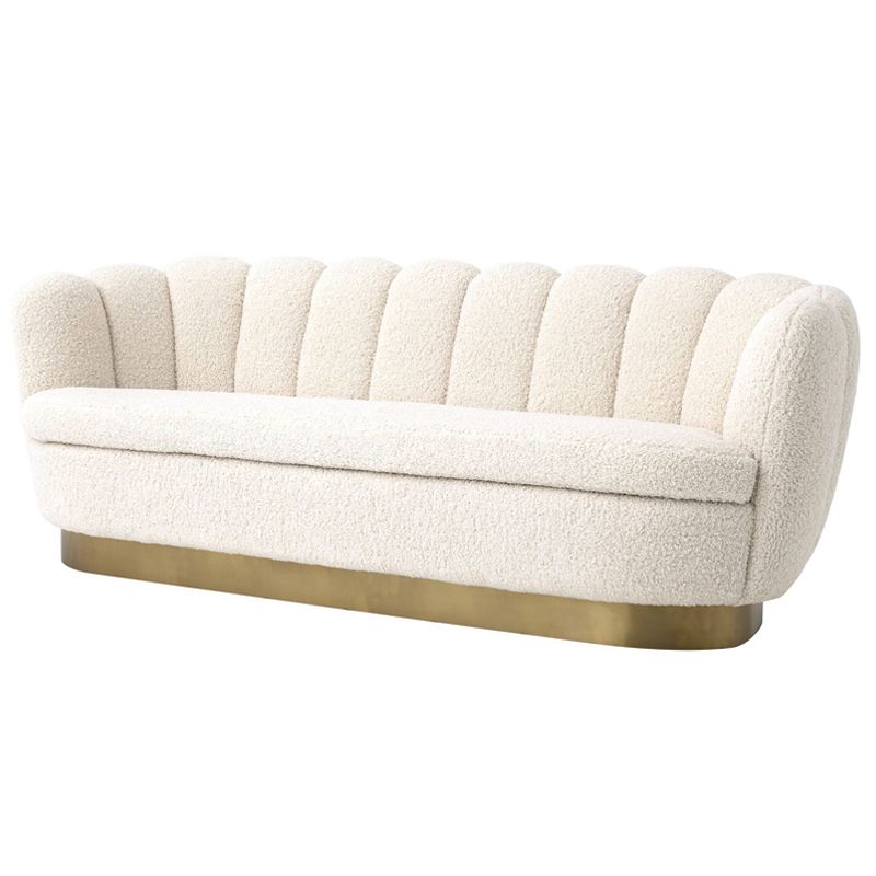 Диван Eichholtz Sofa Mirage faux shearling Белый Латунь Диван Eichholtz Sofa Mirage faux shearling Белый Латунь в Липецке | Loft Concept