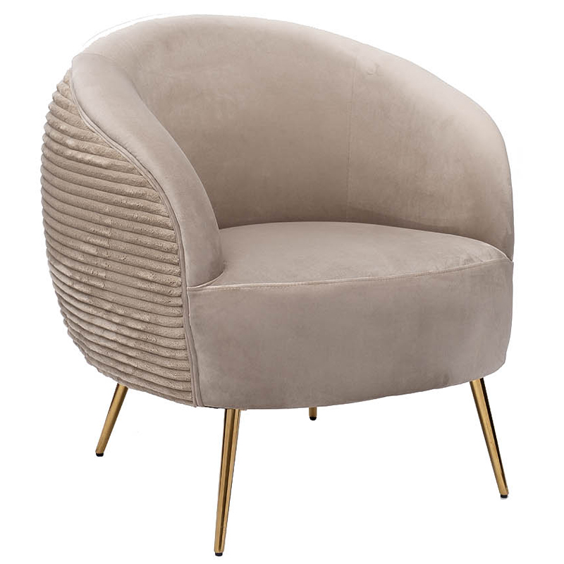 Кресло Ffion Armchair Бежево-серый Золотой Кресло Ffion Armchair Бежево-серый Золотой в Липецке | Loft Concept